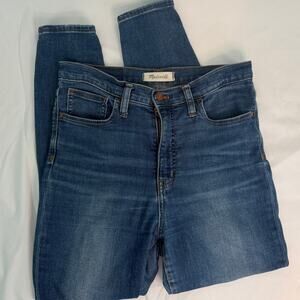 Madewell Medium Wash 11” Rise Roadtripper Denim Skinny Jeans Size 29 PETITE